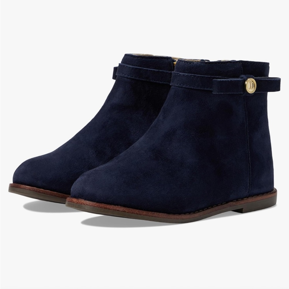 New Janie and Jack suede navy blue leather 3k booties